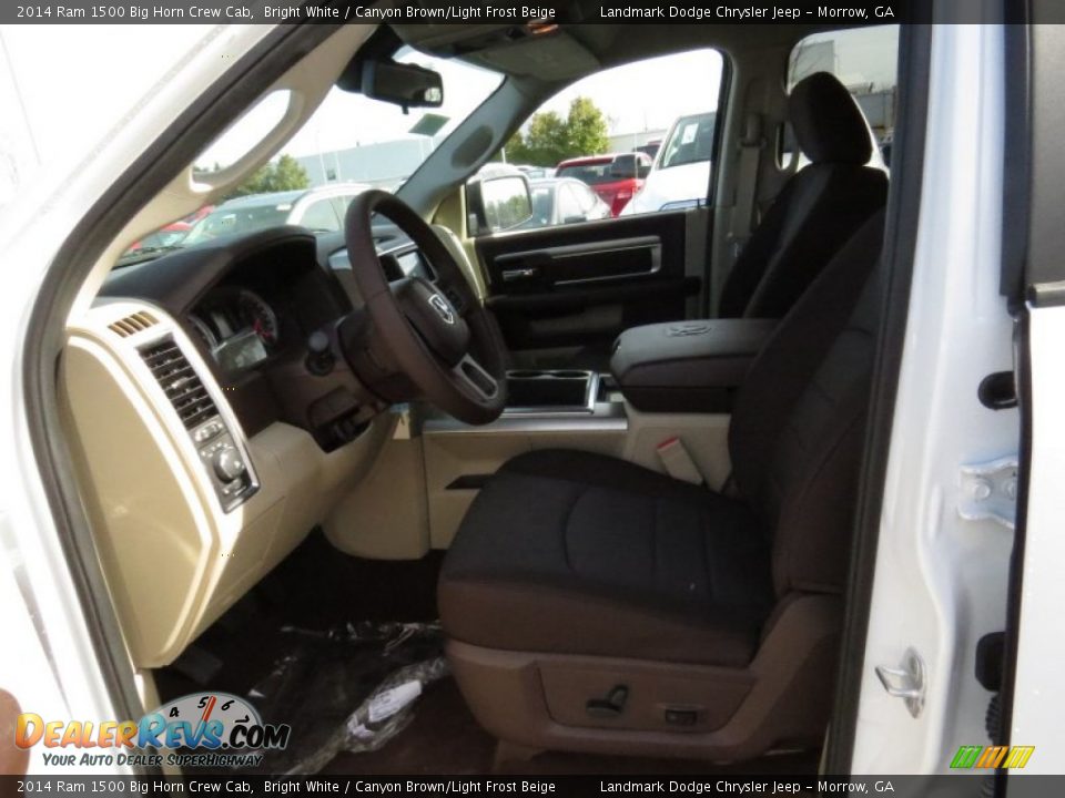 2014 Ram 1500 Big Horn Crew Cab Bright White / Canyon Brown/Light Frost Beige Photo #7