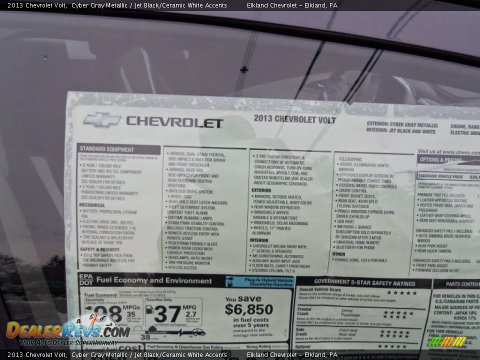 2013 Chevrolet Volt  Window Sticker Photo #31