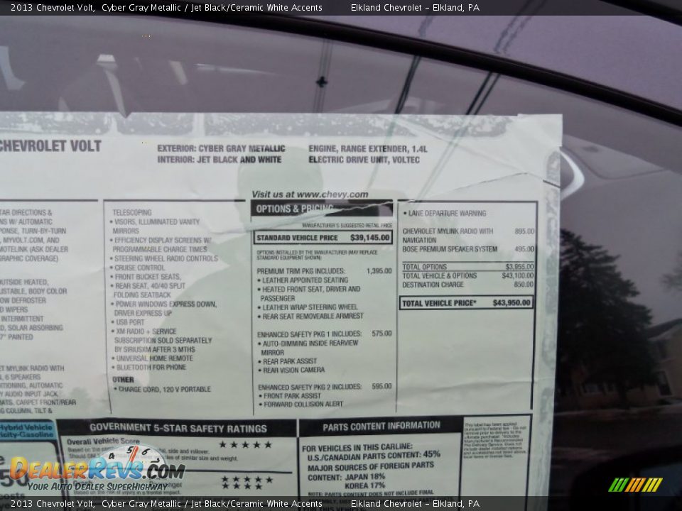 2013 Chevrolet Volt  Window Sticker Photo #32