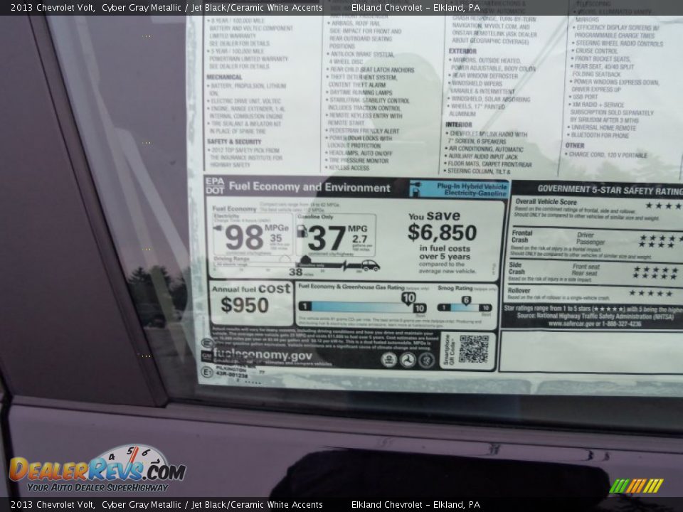 2013 Chevrolet Volt  Window Sticker Photo #33