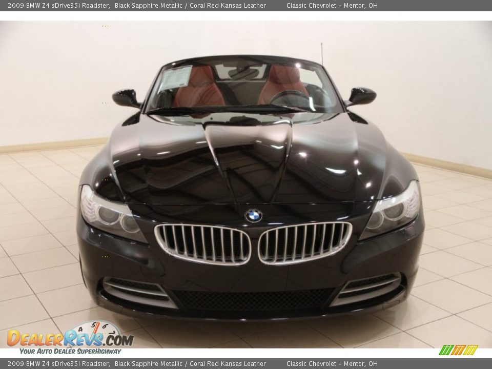 2009 BMW Z4 sDrive35i Roadster Black Sapphire Metallic / Coral Red Kansas Leather Photo #3