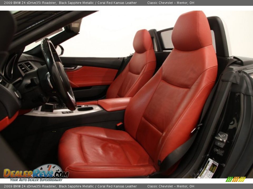 2009 BMW Z4 sDrive35i Roadster Black Sapphire Metallic / Coral Red Kansas Leather Photo #6