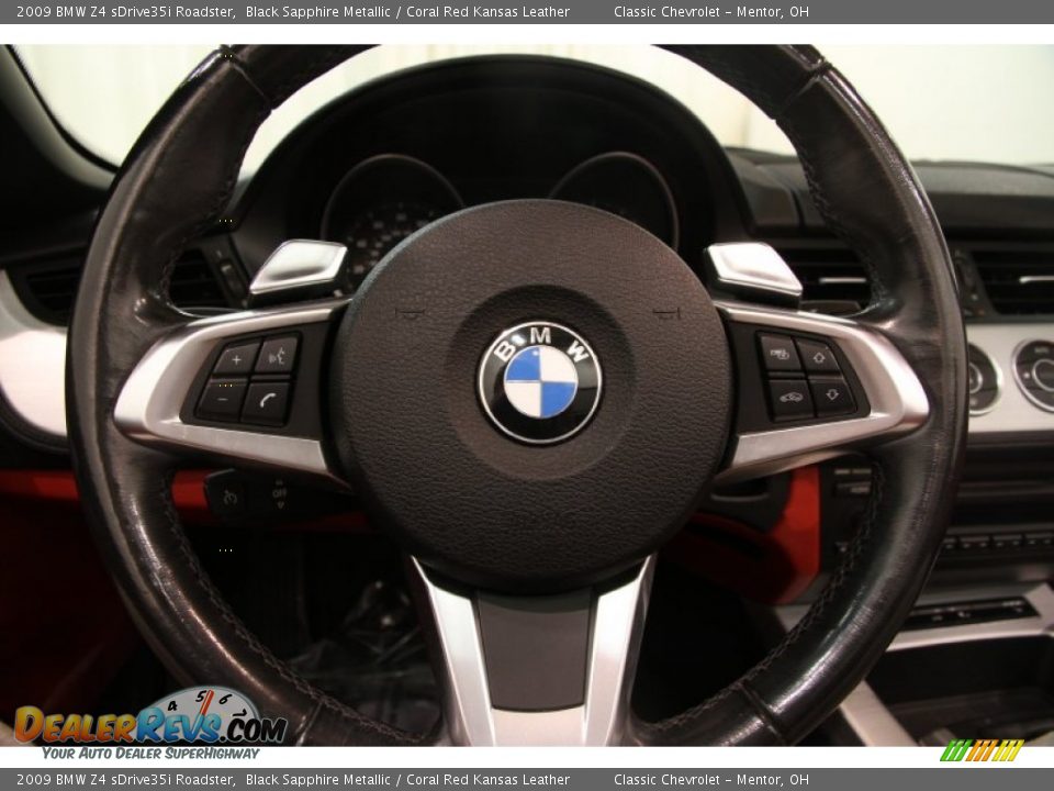 2009 BMW Z4 sDrive35i Roadster Black Sapphire Metallic / Coral Red Kansas Leather Photo #8