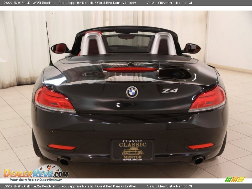 2009 BMW Z4 sDrive35i Roadster Black Sapphire Metallic / Coral Red Kansas Leather Photo #19