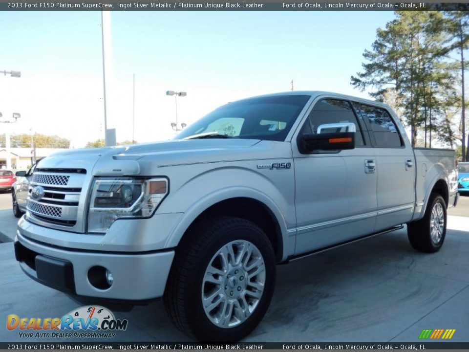 2013 Ford F150 Platinum SuperCrew Ingot Silver Metallic / Platinum Unique Black Leather Photo #1