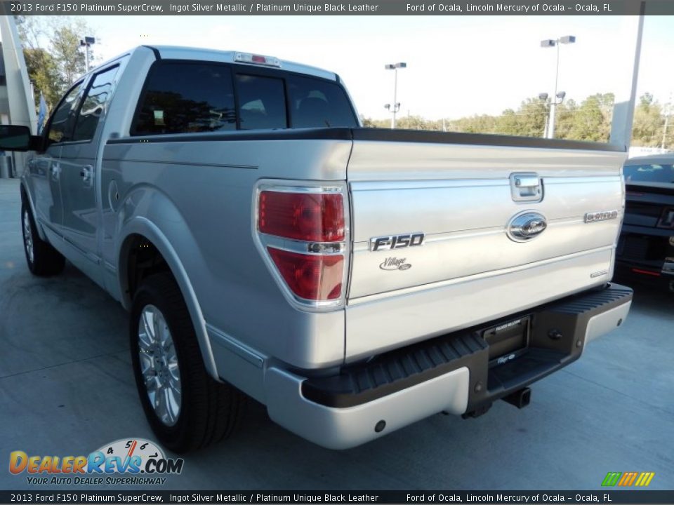 2013 Ford F150 Platinum SuperCrew Ingot Silver Metallic / Platinum Unique Black Leather Photo #2