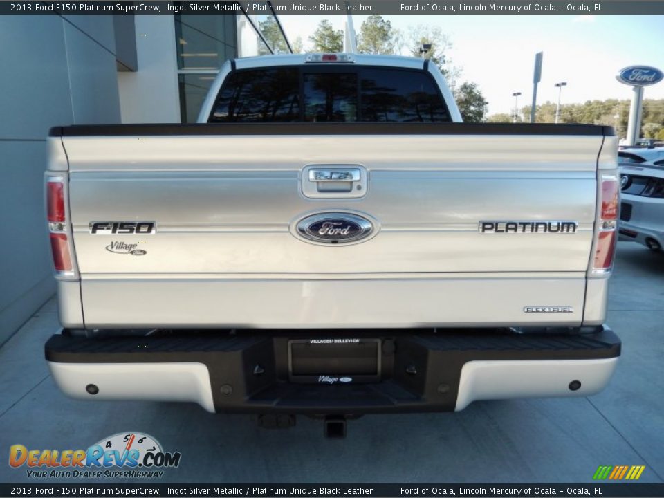 2013 Ford F150 Platinum SuperCrew Ingot Silver Metallic / Platinum Unique Black Leather Photo #3