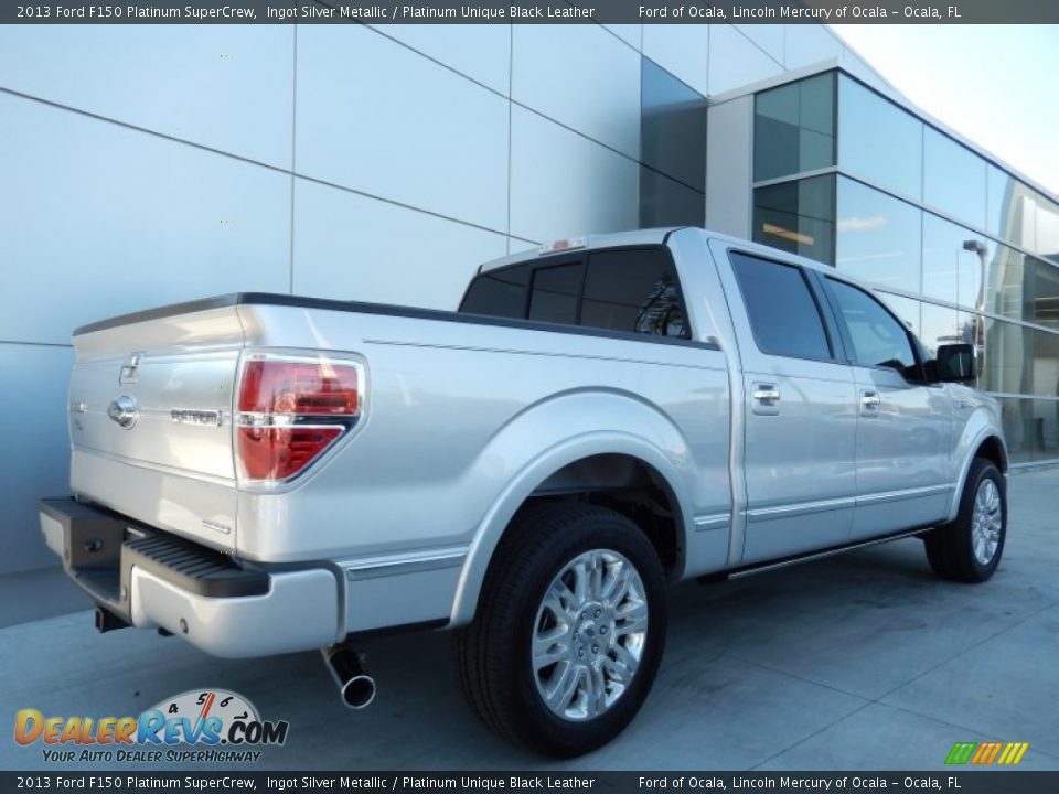 2013 Ford F150 Platinum SuperCrew Ingot Silver Metallic / Platinum Unique Black Leather Photo #5