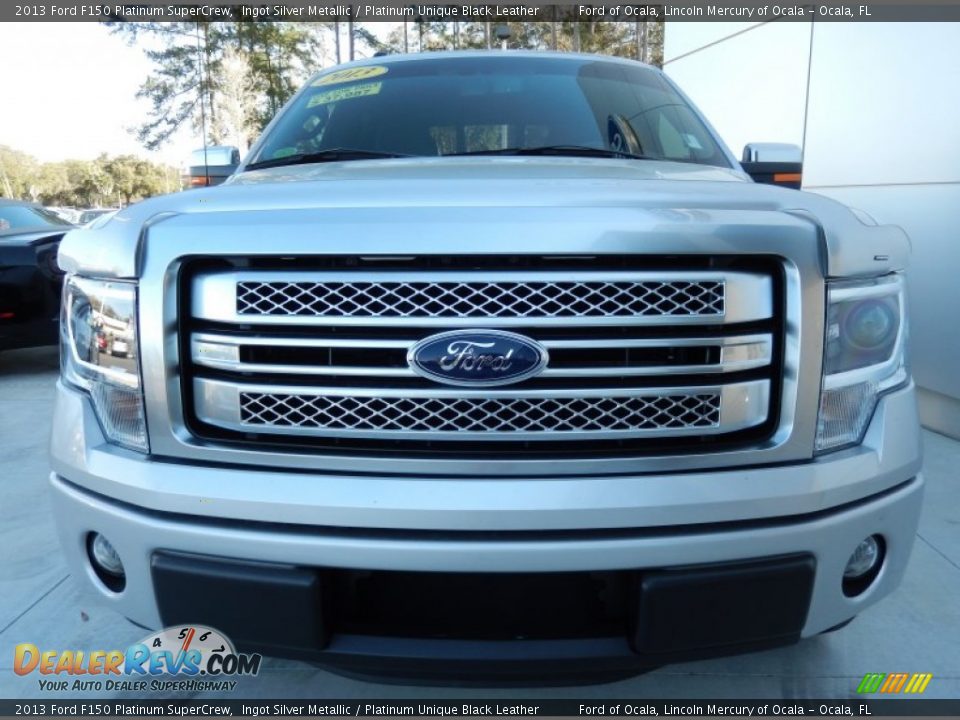 2013 Ford F150 Platinum SuperCrew Ingot Silver Metallic / Platinum Unique Black Leather Photo #7