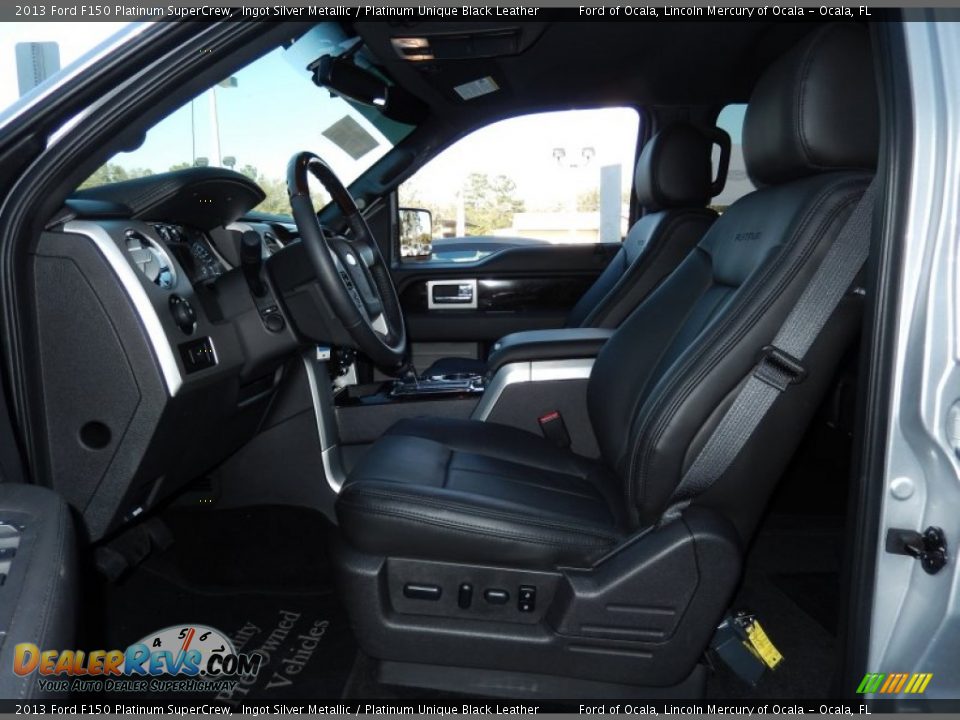 2013 Ford F150 Platinum SuperCrew Ingot Silver Metallic / Platinum Unique Black Leather Photo #10