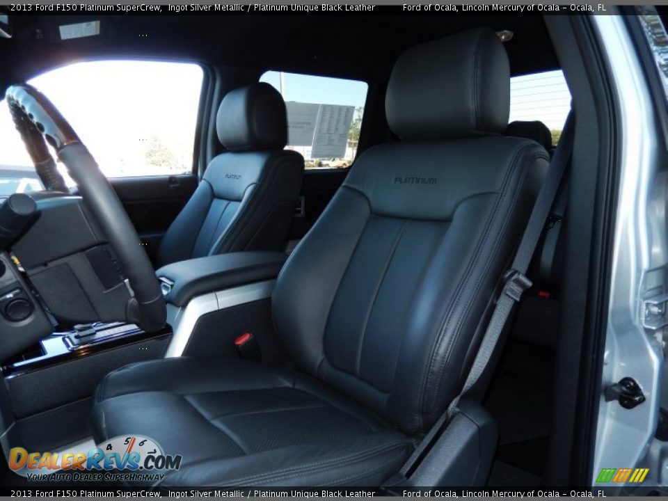 2013 Ford F150 Platinum SuperCrew Ingot Silver Metallic / Platinum Unique Black Leather Photo #11