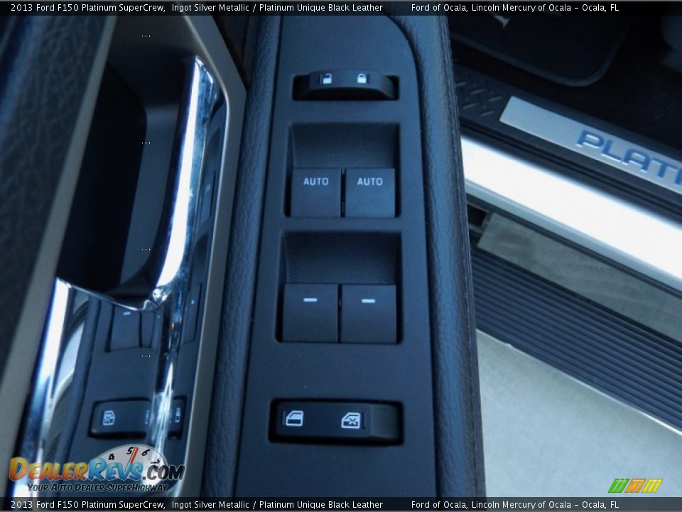 2013 Ford F150 Platinum SuperCrew Ingot Silver Metallic / Platinum Unique Black Leather Photo #12