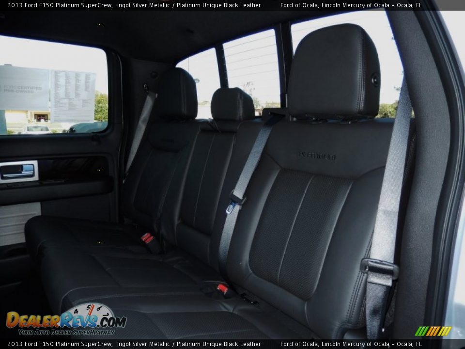 2013 Ford F150 Platinum SuperCrew Ingot Silver Metallic / Platinum Unique Black Leather Photo #14