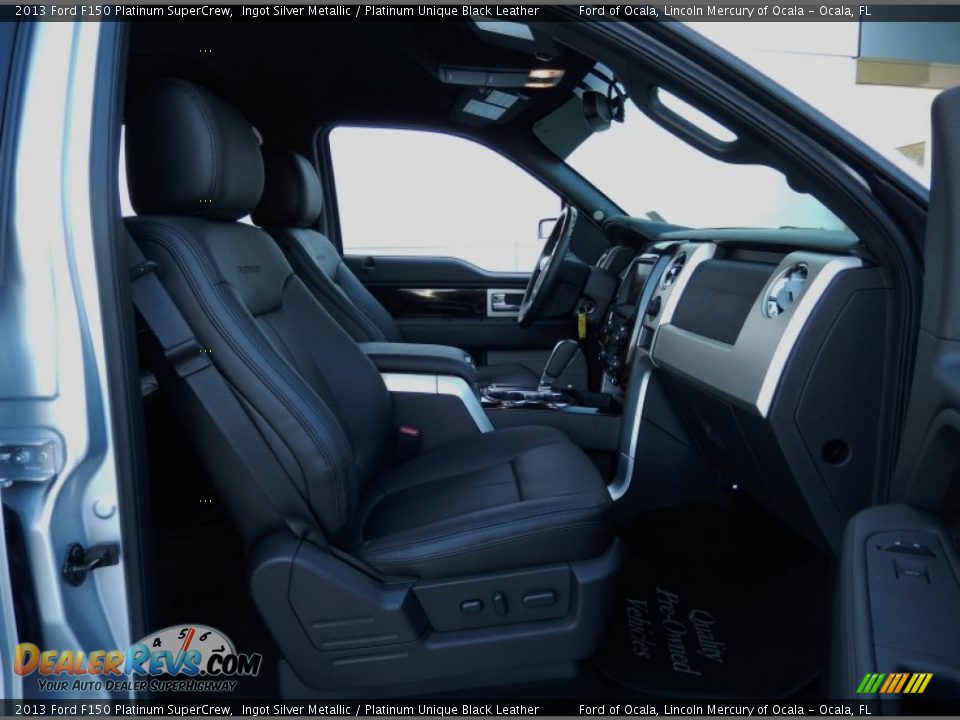 2013 Ford F150 Platinum SuperCrew Ingot Silver Metallic / Platinum Unique Black Leather Photo #15