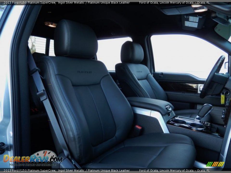 2013 Ford F150 Platinum SuperCrew Ingot Silver Metallic / Platinum Unique Black Leather Photo #16