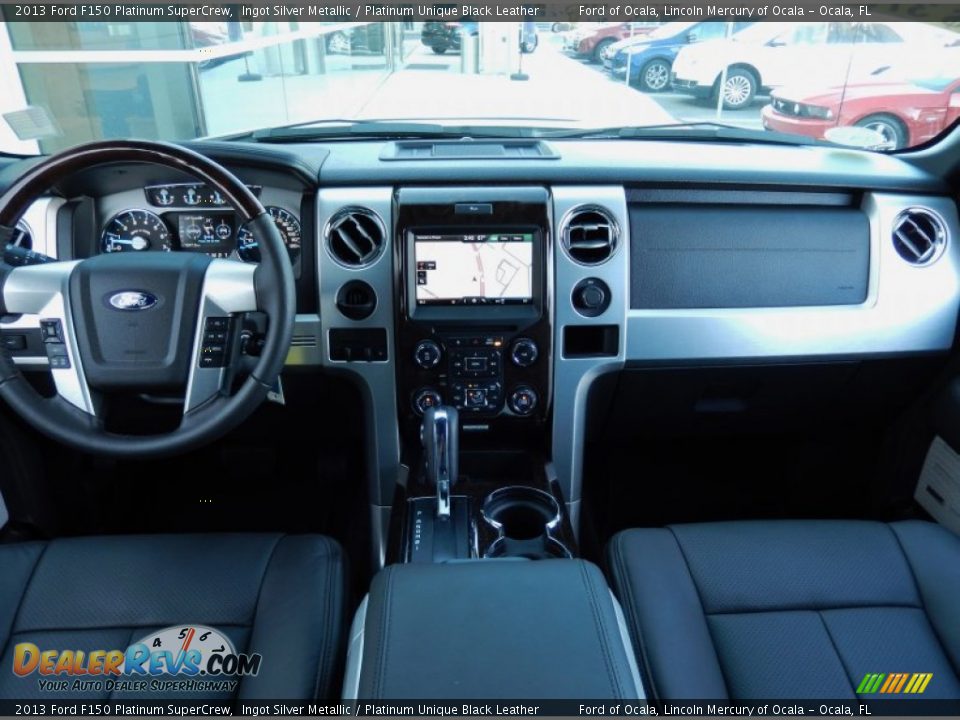 2013 Ford F150 Platinum SuperCrew Ingot Silver Metallic / Platinum Unique Black Leather Photo #17