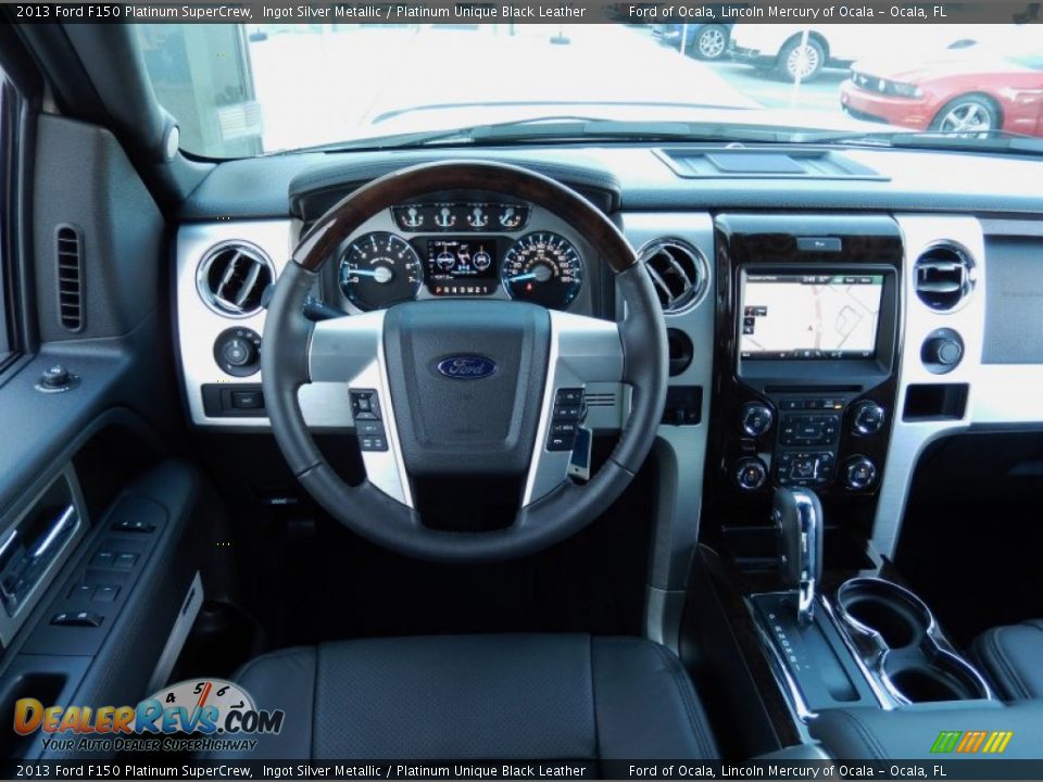 2013 Ford F150 Platinum SuperCrew Ingot Silver Metallic / Platinum Unique Black Leather Photo #18