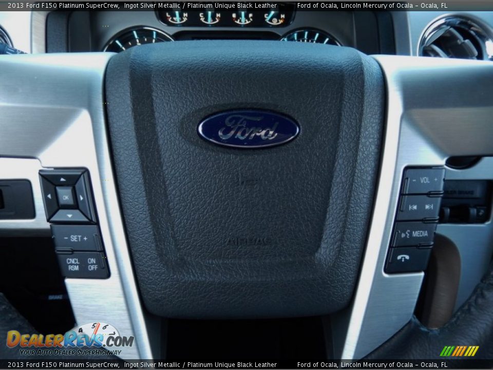 2013 Ford F150 Platinum SuperCrew Ingot Silver Metallic / Platinum Unique Black Leather Photo #22