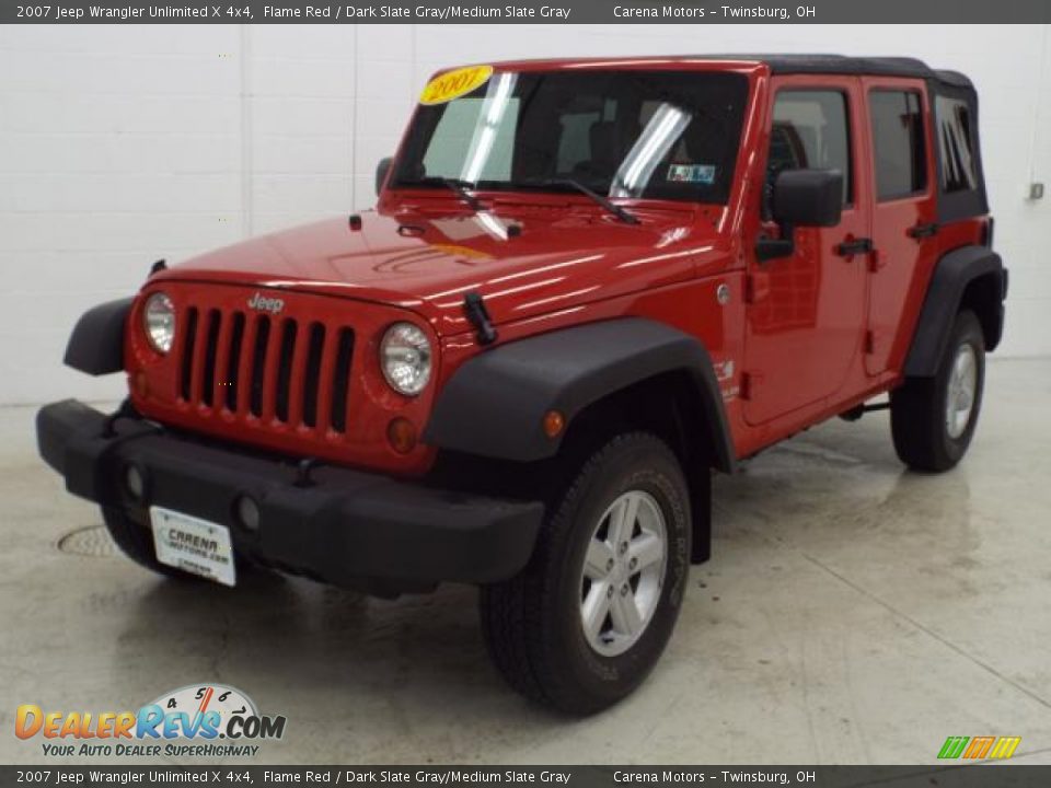 2007 Jeep Wrangler Unlimited X 4x4 Flame Red / Dark Slate Gray/Medium Slate Gray Photo #7