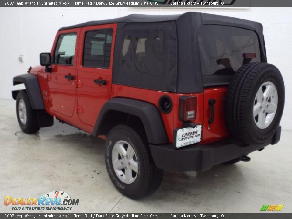 2007 Jeep Wrangler Unlimited X 4x4 Flame Red / Dark Slate Gray/Medium Slate Gray Photo #8