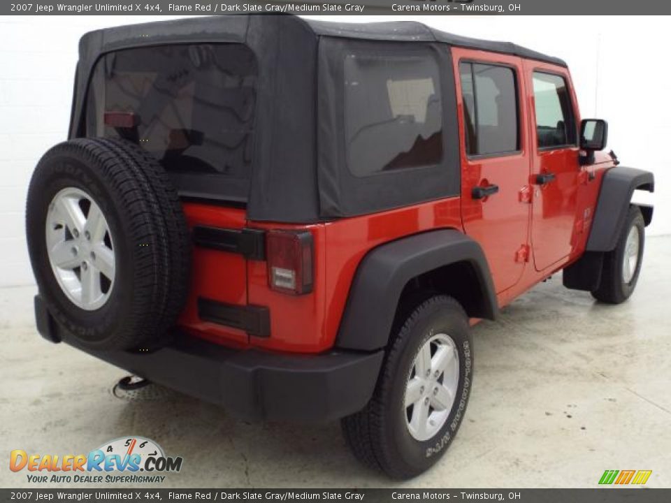2007 Jeep Wrangler Unlimited X 4x4 Flame Red / Dark Slate Gray/Medium Slate Gray Photo #9