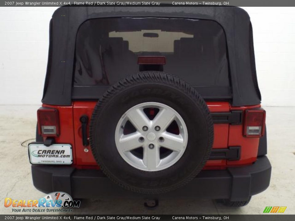 2007 Jeep Wrangler Unlimited X 4x4 Flame Red / Dark Slate Gray/Medium Slate Gray Photo #10
