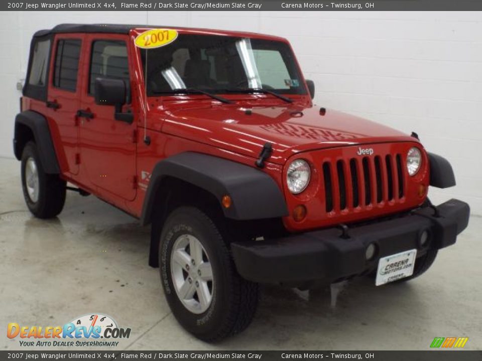 2007 Jeep Wrangler Unlimited X 4x4 Flame Red / Dark Slate Gray/Medium Slate Gray Photo #11