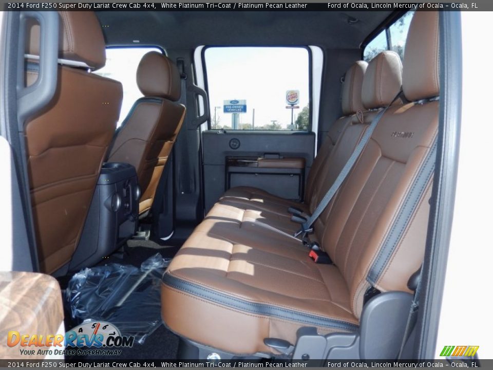 2014 Ford F250 Super Duty Lariat Crew Cab 4x4 White Platinum Tri-Coat / Platinum Pecan Leather Photo #7