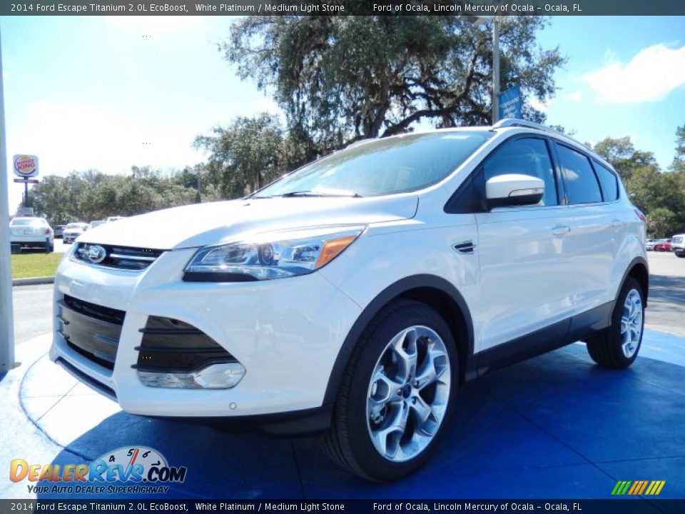 2014 Ford Escape Titanium 2.0L EcoBoost White Platinum / Medium Light Stone Photo #1