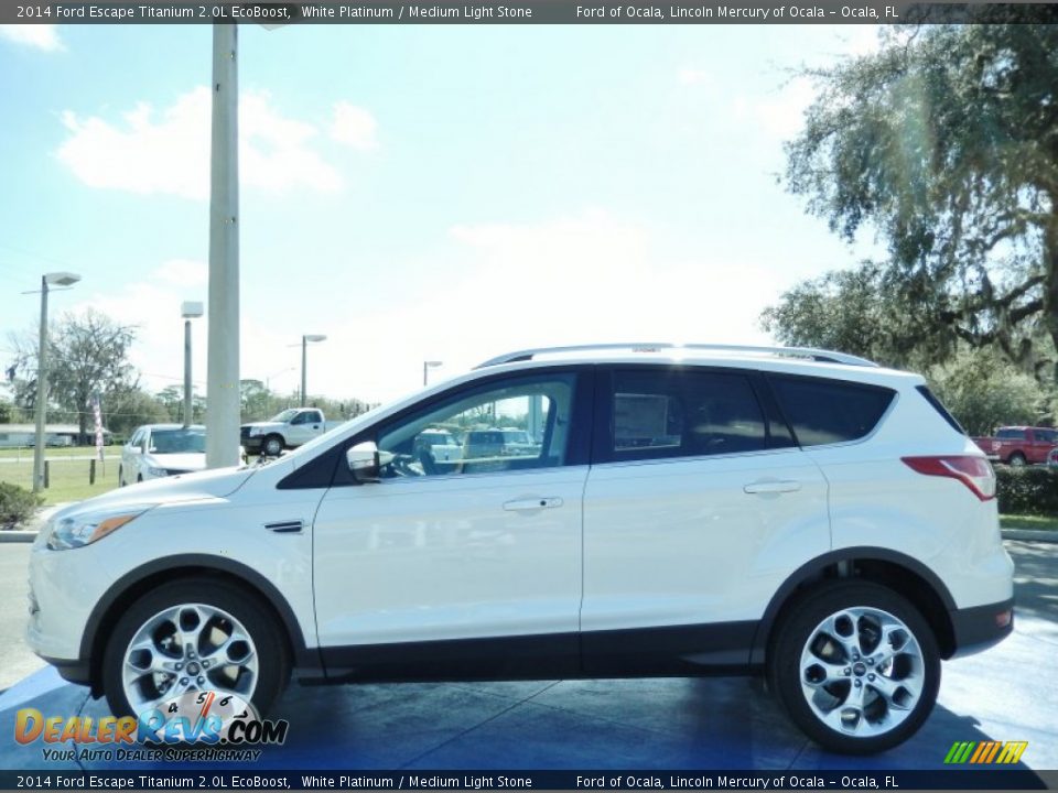 2014 Ford Escape Titanium 2.0L EcoBoost White Platinum / Medium Light Stone Photo #2