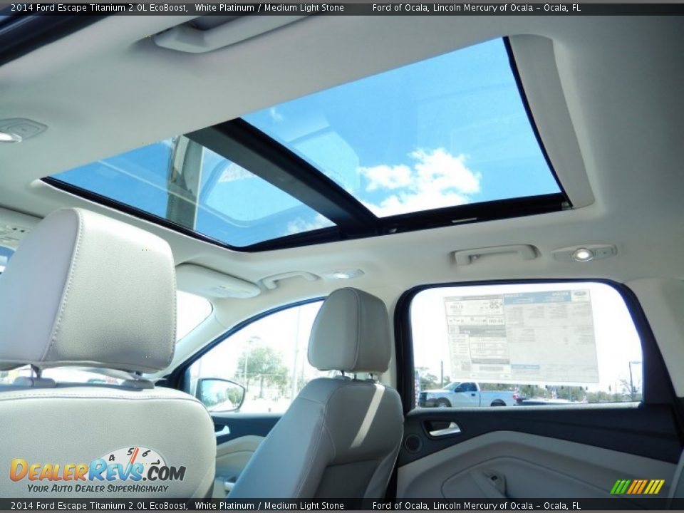 2014 Ford Escape Titanium 2.0L EcoBoost White Platinum / Medium Light Stone Photo #8