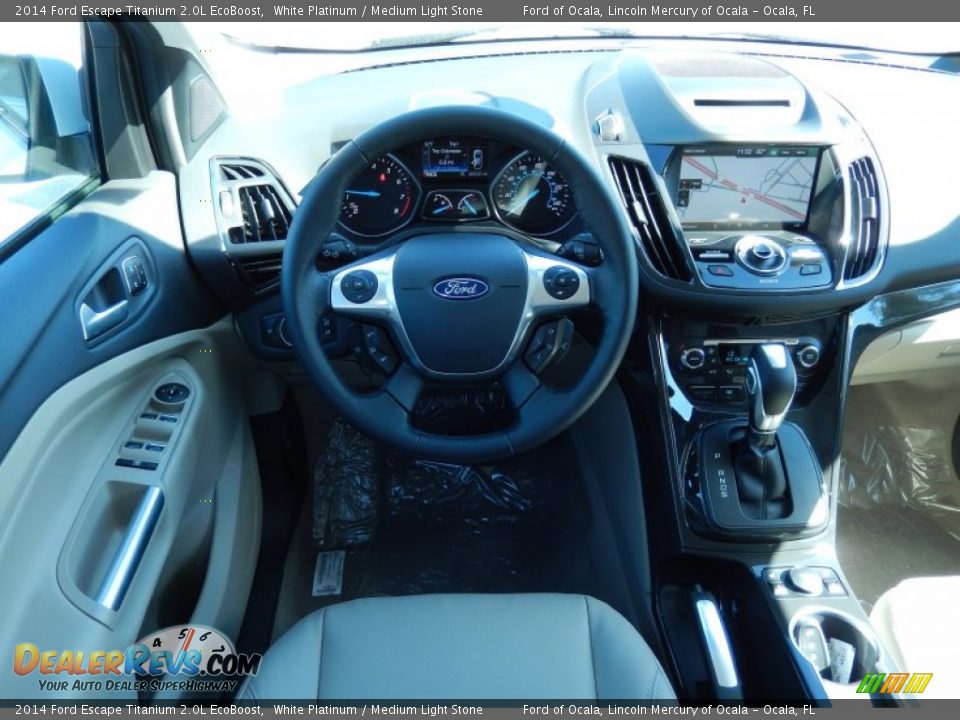 2014 Ford Escape Titanium 2.0L EcoBoost White Platinum / Medium Light Stone Photo #9