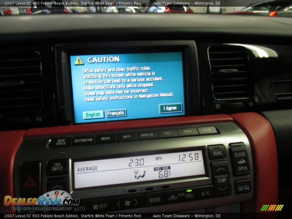 2007 Lexus SC 430 Pebble Beach Edition Starfire White Pearl / Pimento Red Photo #13