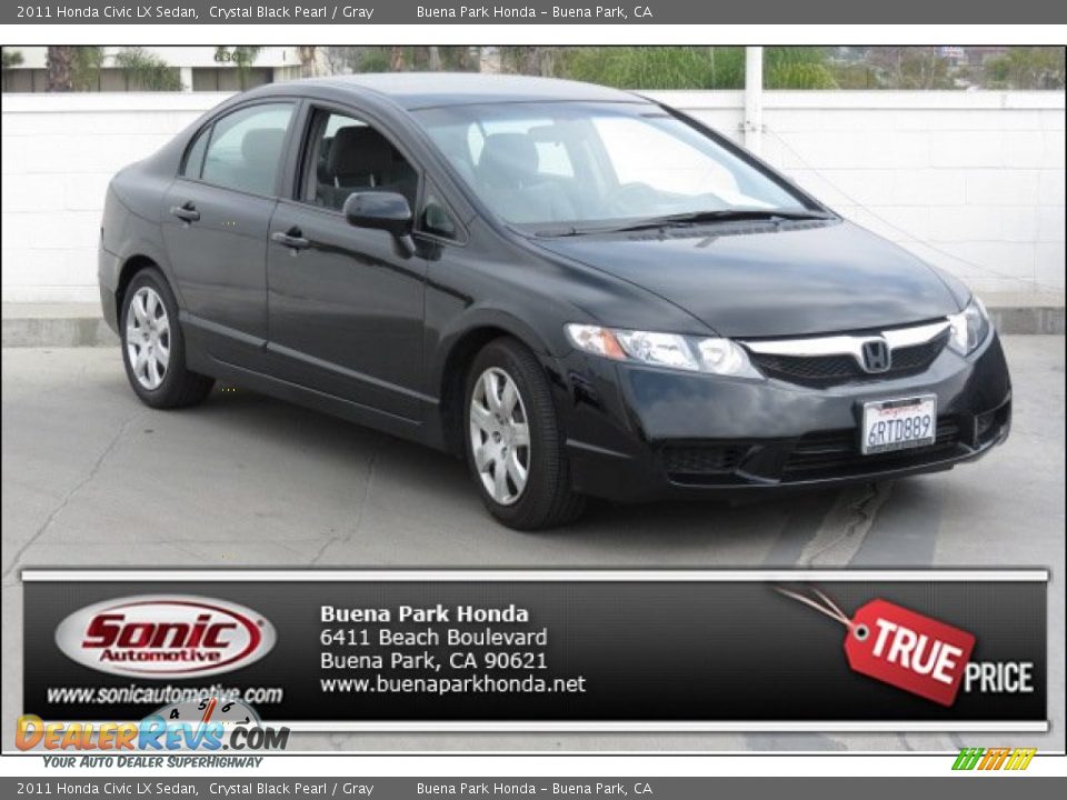 2011 Honda Civic LX Sedan Crystal Black Pearl / Gray Photo #1