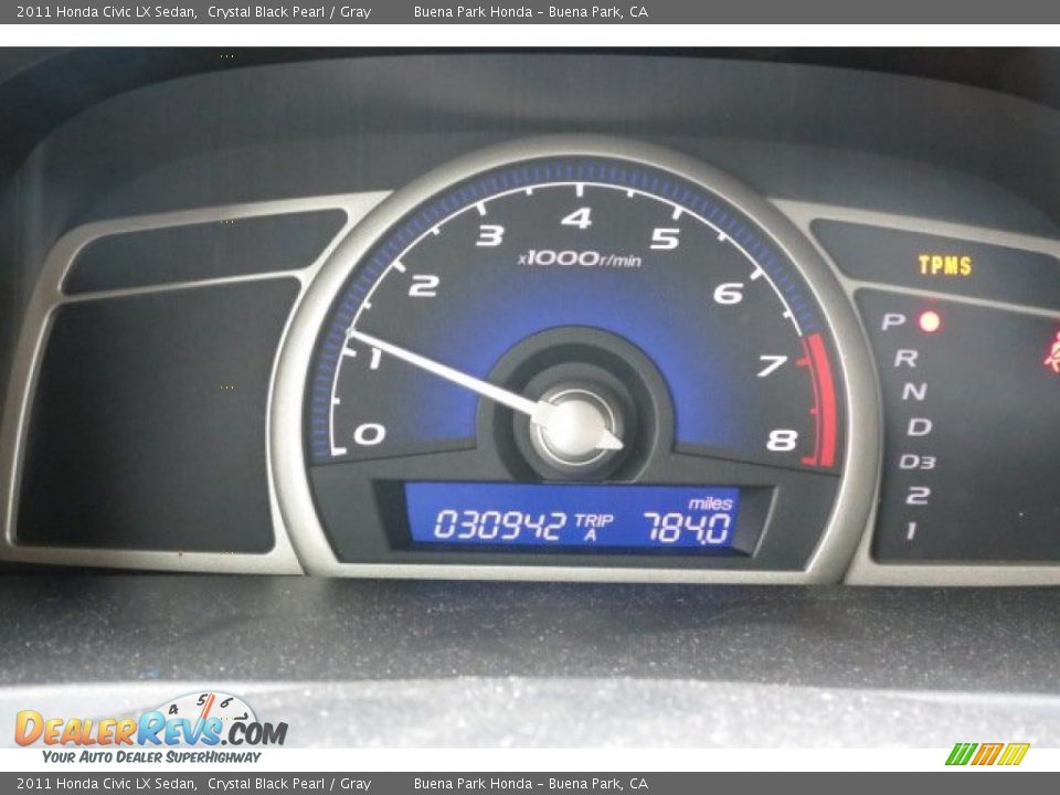 2011 Honda Civic LX Sedan Crystal Black Pearl / Gray Photo #2