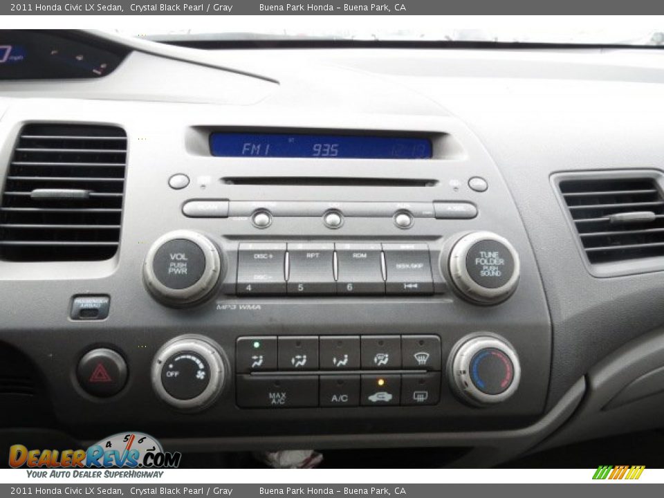 2011 Honda Civic LX Sedan Crystal Black Pearl / Gray Photo #3