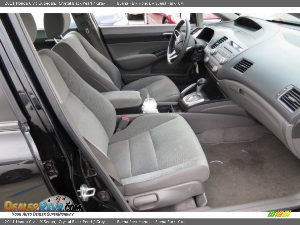 2011 Honda Civic LX Sedan Crystal Black Pearl / Gray Photo #6