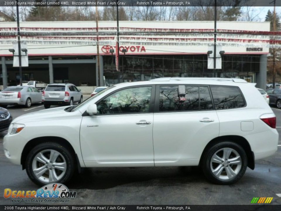 2008 Toyota Highlander Limited 4WD Blizzard White Pearl / Ash Gray Photo #2