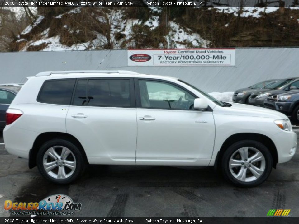 2008 Toyota Highlander Limited 4WD Blizzard White Pearl / Ash Gray Photo #10