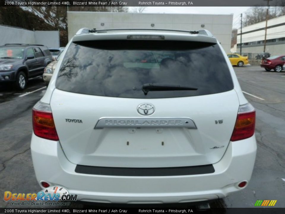 2008 Toyota Highlander Limited 4WD Blizzard White Pearl / Ash Gray Photo #16