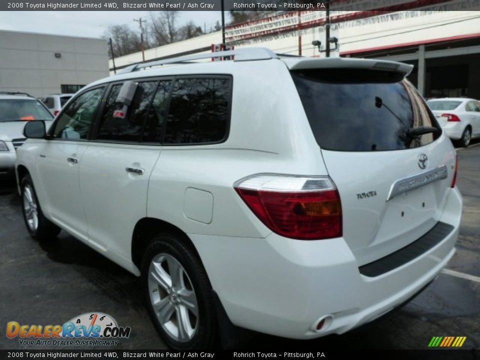 2008 Toyota Highlander Limited 4WD Blizzard White Pearl / Ash Gray Photo #17