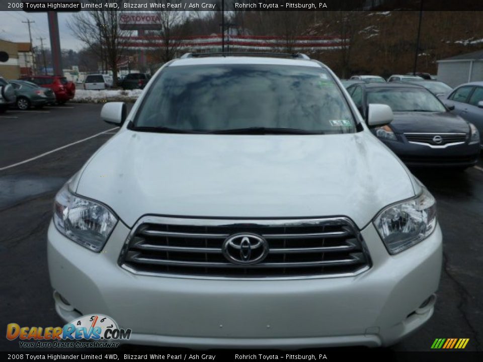 2008 Toyota Highlander Limited 4WD Blizzard White Pearl / Ash Gray Photo #18
