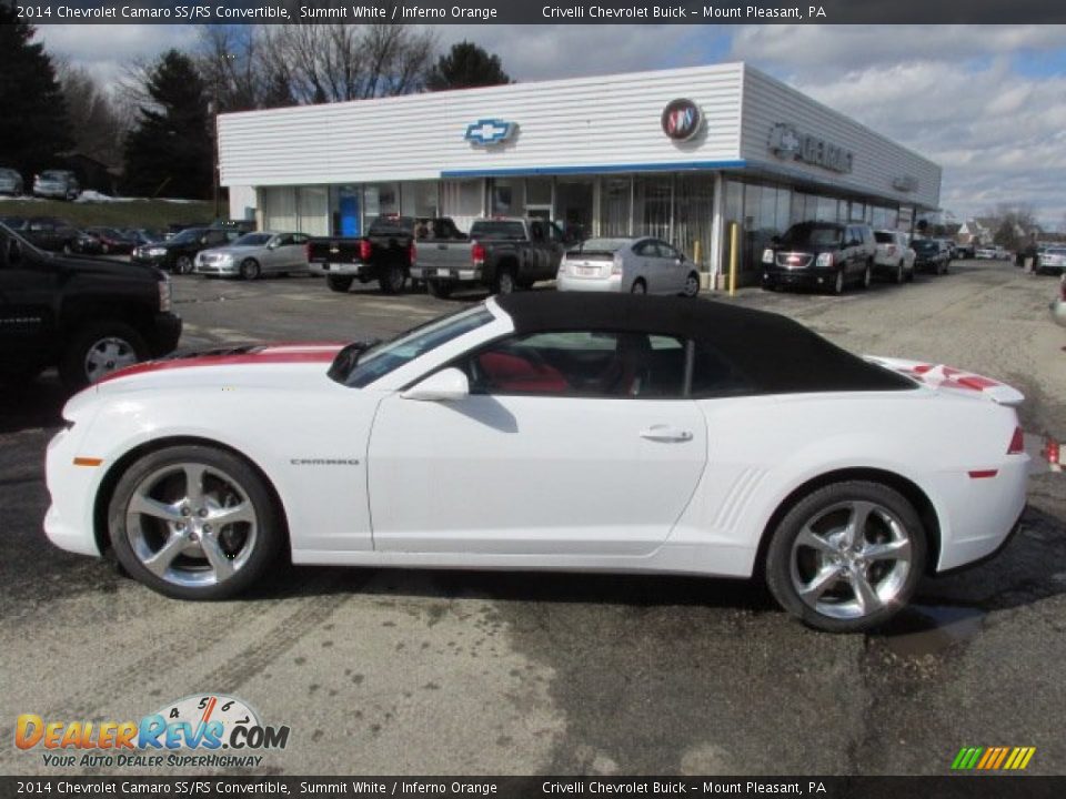 2014 Chevrolet Camaro SS/RS Convertible Summit White / Inferno Orange Photo #2