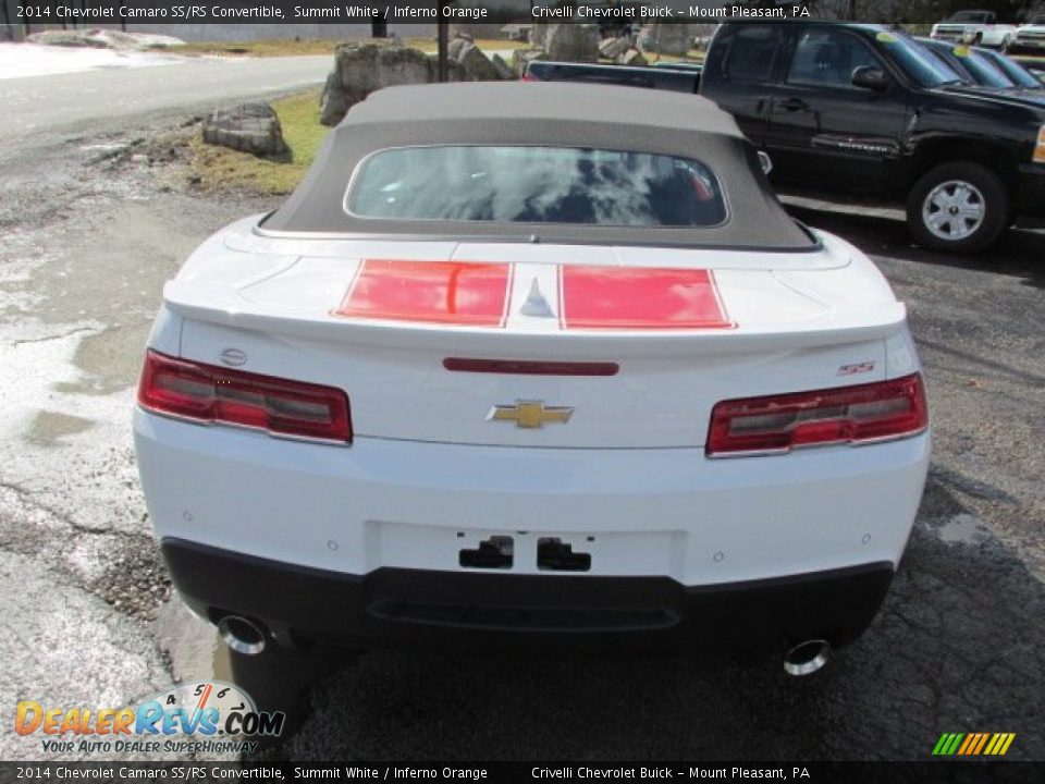 2014 Chevrolet Camaro SS/RS Convertible Summit White / Inferno Orange Photo #6