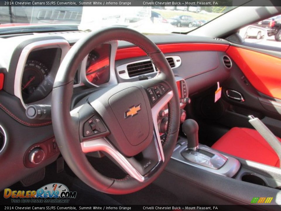 2014 Chevrolet Camaro SS/RS Convertible Summit White / Inferno Orange Photo #10