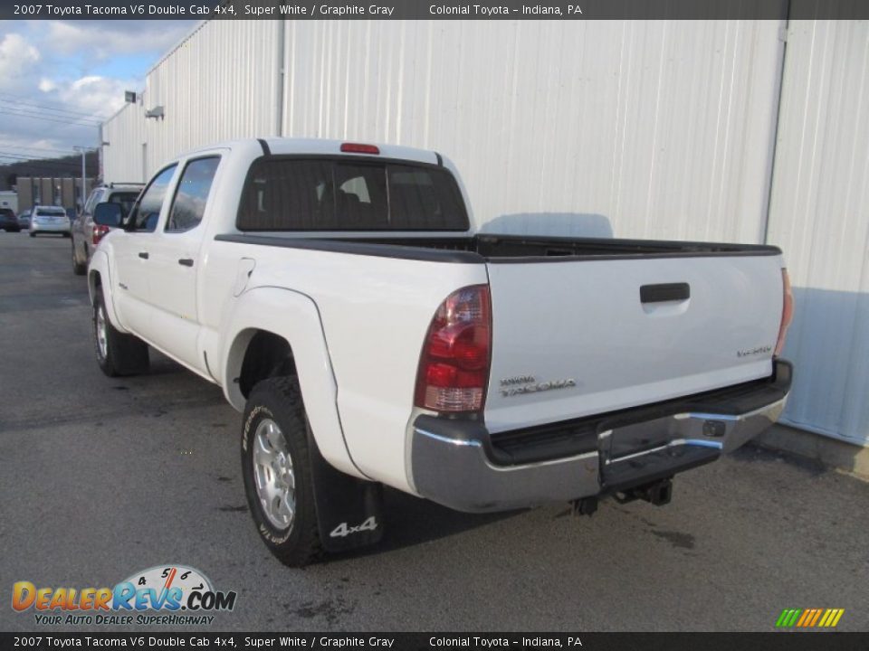 2007 Toyota Tacoma V6 Double Cab 4x4 Super White / Graphite Gray Photo #4