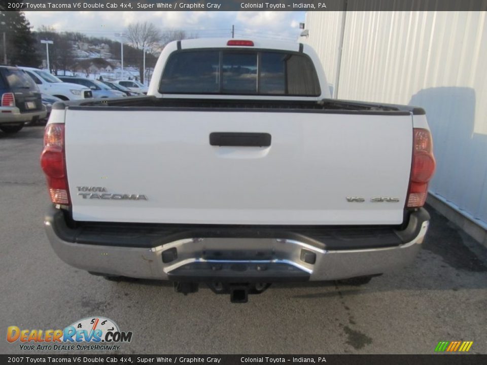 2007 Toyota Tacoma V6 Double Cab 4x4 Super White / Graphite Gray Photo #5