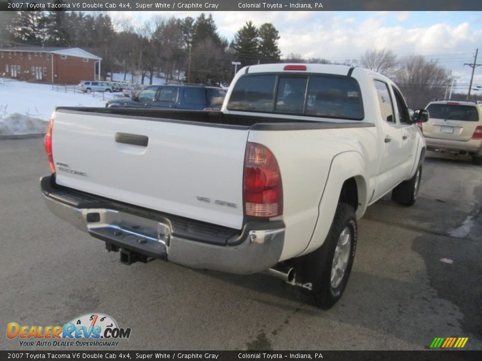 2007 Toyota Tacoma V6 Double Cab 4x4 Super White / Graphite Gray Photo #7