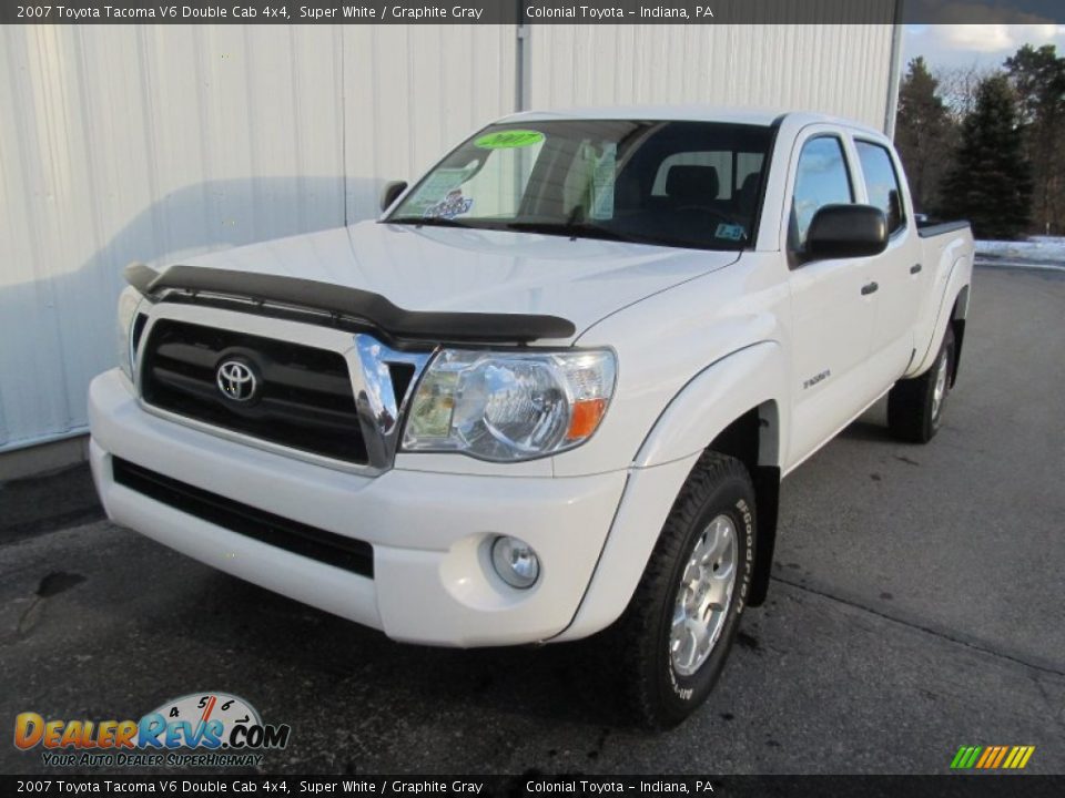 2007 Toyota Tacoma V6 Double Cab 4x4 Super White / Graphite Gray Photo #10