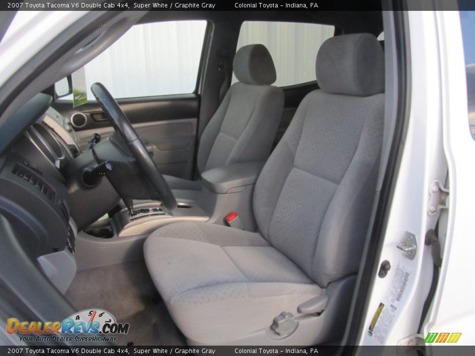 2007 Toyota Tacoma V6 Double Cab 4x4 Super White / Graphite Gray Photo #13